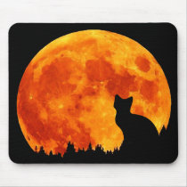 Cat in full orange Moon mousepads