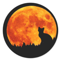 Cat in full orange Moon stickers