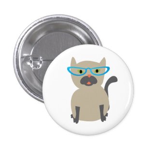 Cat in Glasses Button