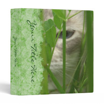 Cat in Grass Customizable 1" Binder
