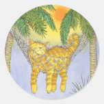 CAT in hammock Round Sticker