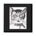 Cat in India Ink Refrigerator Magnets