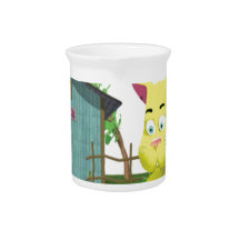 Cat in Milk Bucket Pitchers