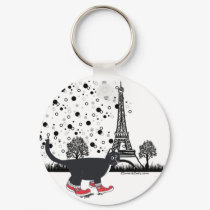 Cat in Paris key chain keychains by 2smartcats Cat in Paris key chain keychains