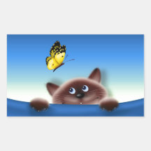 Cat in Pocket Rectangular Sticker