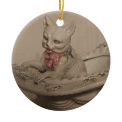 Cat in porcelain - Cat  art Ornament by mmersdesign