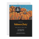 Cat in Pumpkin Patch | Halloween Party Invitation