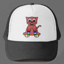 cat in rainbow socks hats