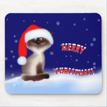 Cat in Santa Hat mousepads