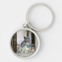Cat in the Cup keychain