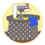 Cat in the Laundry (Meet the Mews) Round Sticker
