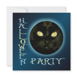 Cat in the Moon Halloween Party Invitations
