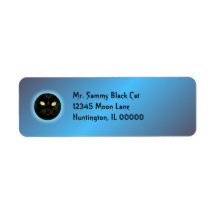 Cat in the Moon Halloween Return Address Label