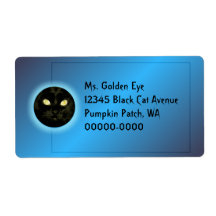 Cat in the Moon Halloween Shipping Labels