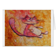 cat in the pink greeting cards