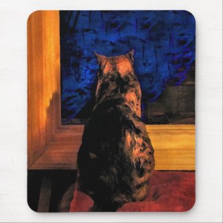 Cat in the Window Mousepads