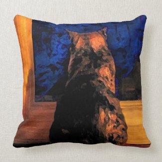 Cat in the Window Throw Pillows