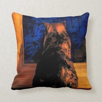 Cat in the Window Throw Pillows