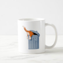 Cat in Trash Can - Bottoms Up Coffee Mug
