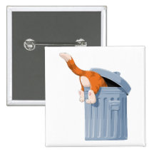 Cat in Trash Can - Bottoms Up Pin