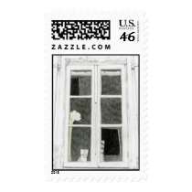 Cat in Window Stamp
