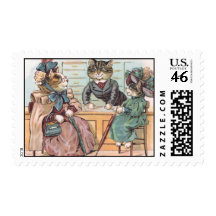 Cat Ladies Shopping Stamps
