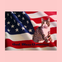 Cat Ladies T-Shirt God Bless America by purrfection Cat Ladies T-Shirt God Bless America