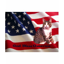 Cat Ladies T-Shirt God Bless America