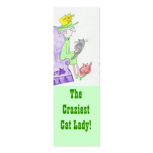 Cat Lady! Bookmarks! Business Cards (front side)