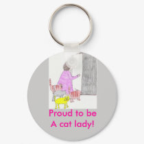 cat lady keychain