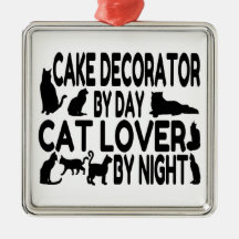 Cat Lover Cake Decorator Christmas Ornament