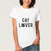 Cat lover text design with black cat face shirt