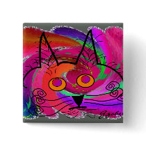 Cat Lovers abstract art gifts Pin