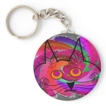 Cat Lovers abstract art gifts Keychain