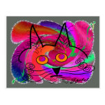 Cat Lovers abstract art gifts Post Cards