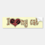 Cat Lover's Heart Paw Prints Bumper Sticker
