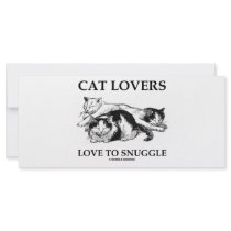 Cat Lovers Love To Snuggle rack cards by wordsunwords Cat Lovers Love To Snuggle rack cards