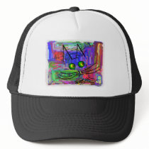 Cat Lovers "The Curious Abstract Cat" Art hats