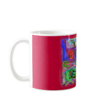 Cat Lovers "The Curious Abstract Cat" Art mugs