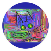 Cat Lovers "The Curious Abstract Cat" Art stickers