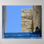 Cat lying on stairs in Old Jaffa posters