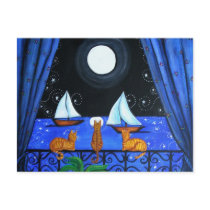 Cat Magical Night postcards by dreamlyn Cat Magical Night postcards