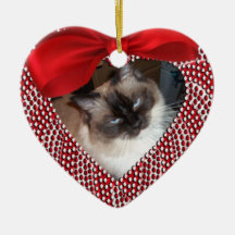 Cat Memorial Heart Shaped Ornament - CHRISTMAS