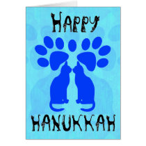 Cat Menorah Chanukah Cards cards