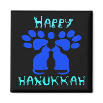 Cat Menorah Chanukah Magnets