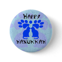 Cat Menorah Happy Hanukkah Buttons