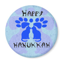 Cat Menorah Happy Hanukkah Magnets