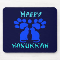 Cat Menorah Happy Hanukkah Mousepad mousepads