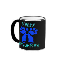 Cat Menorah Happy Hanukkah Mugs