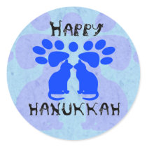 Cat Menorah Happy Hanukkah Stickers